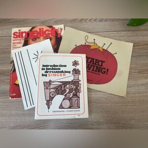 Vintage Singer Sewing Dressmaking Student Book and Notebook Bonus Simplicity
